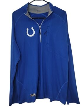 Indianapolis Colts Men's Gray Combine Authentic Quarter Zip Large New